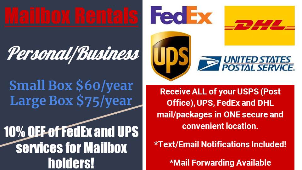 Mailbox Rental | King, NC | Goin Postal